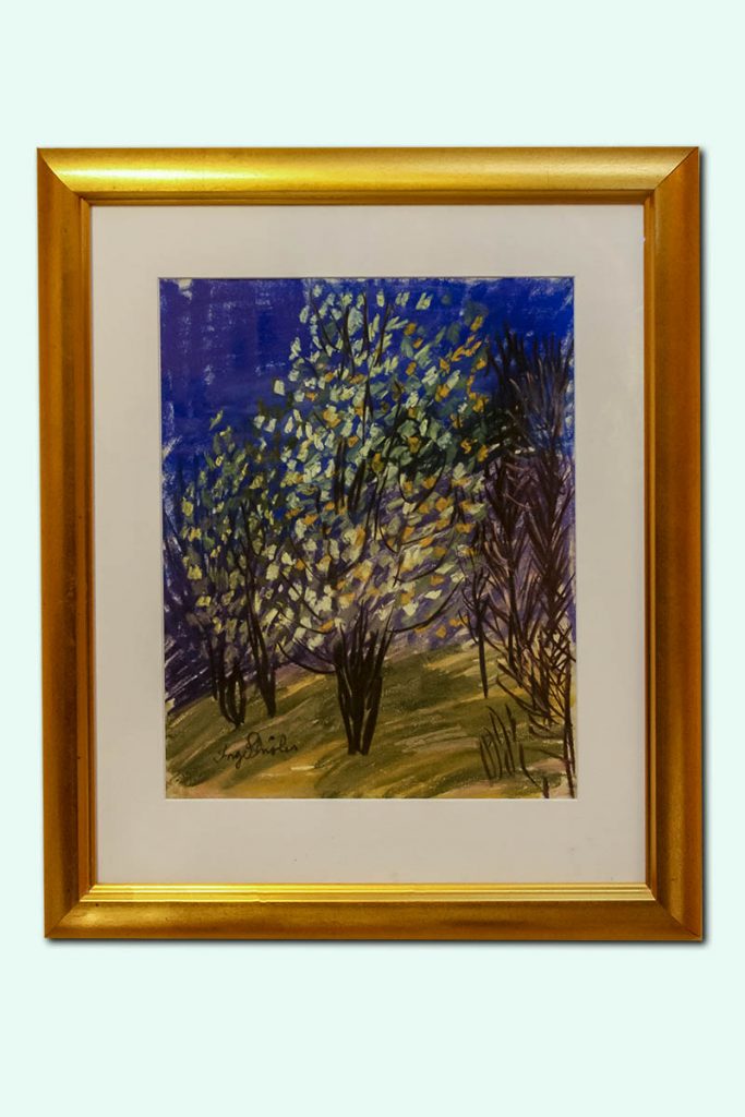 Inge Schiöler, Pastell 45 x 37 cm.